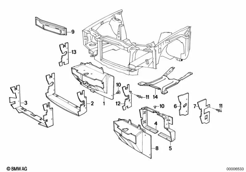 Linker Luftkanal für BMW 3er E30 (OEM 51711916213). Original BMW