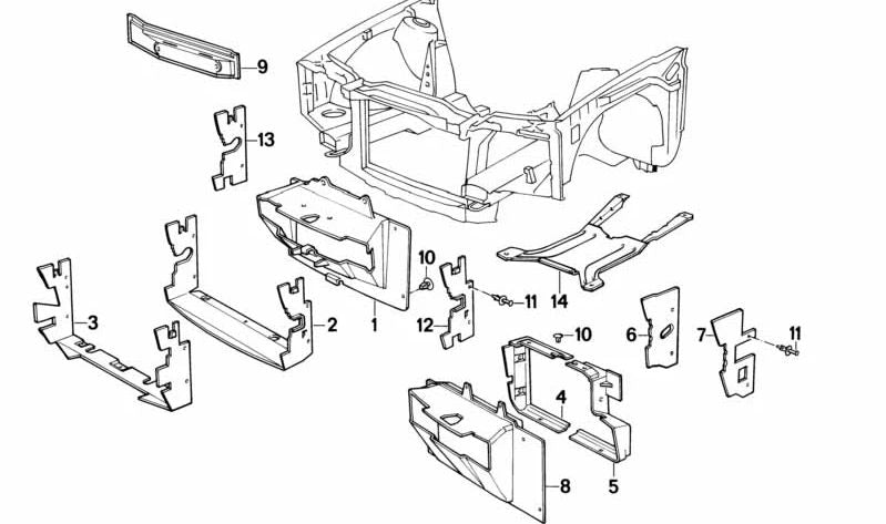 Conducto de aire izquierdo para BMW Serie 3 E30 (OEM 51711913987). Original BMW