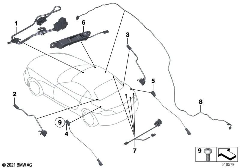 Hall effect sensor for BMW Z4 E89 (OEM 54377224679). Genuine BMW