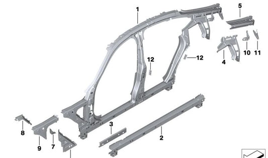 OM 41219625582 Flange de passagem da roda direita para BMW G26. BMW original.