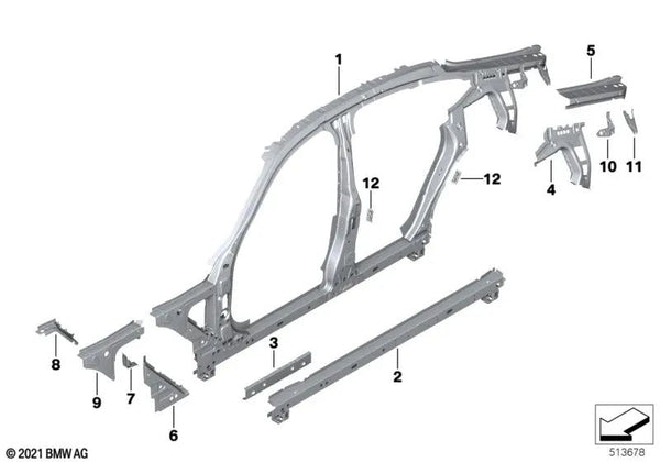 Extensión Soporte Pasarruedas Izquierda para BMW Serie 4 G22, G26, G82 (OEM 41009879817). Original BMW