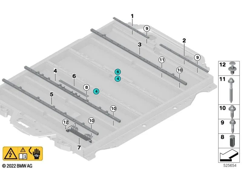 Soporte de fijación para BMW i I20 (OEM 61278833752). Original BMW.