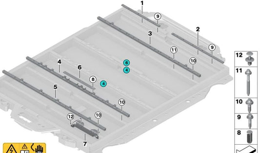 Suporte OEM 61259844428 para BMW I20. BMW original.