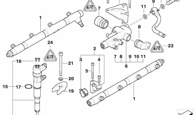 Kugelscheibe para BMW E38, E65 (OEM 13532248428). Original BMW