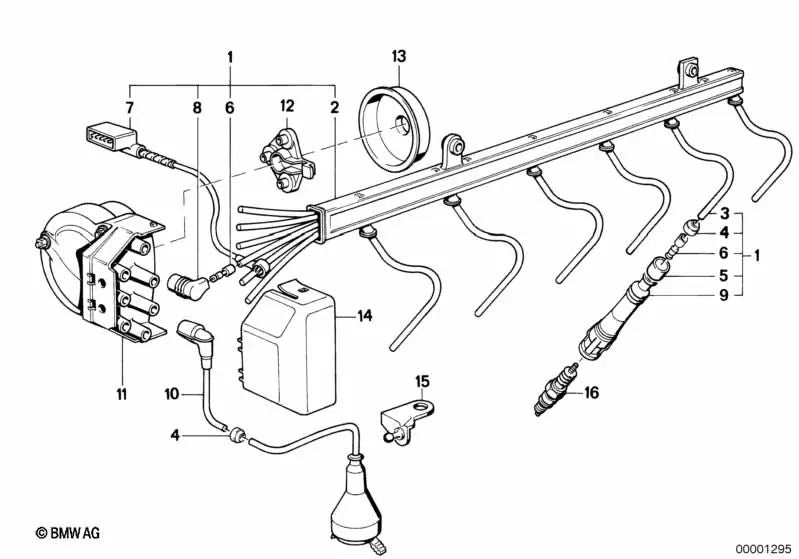 Soporte para BMW E32, E38, E31 (OEM 12111720191). Original BMW