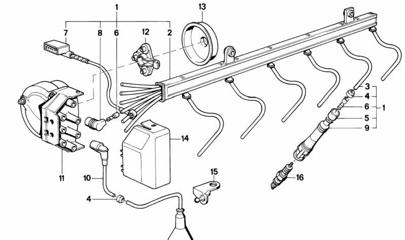 Cable de encendido para BMW Serie 7 E38 (OEM 12121742873). Original BMW