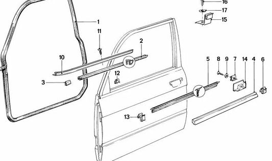 Clip de fijación OEM 51211879099 para BMW E28. Original BMW.