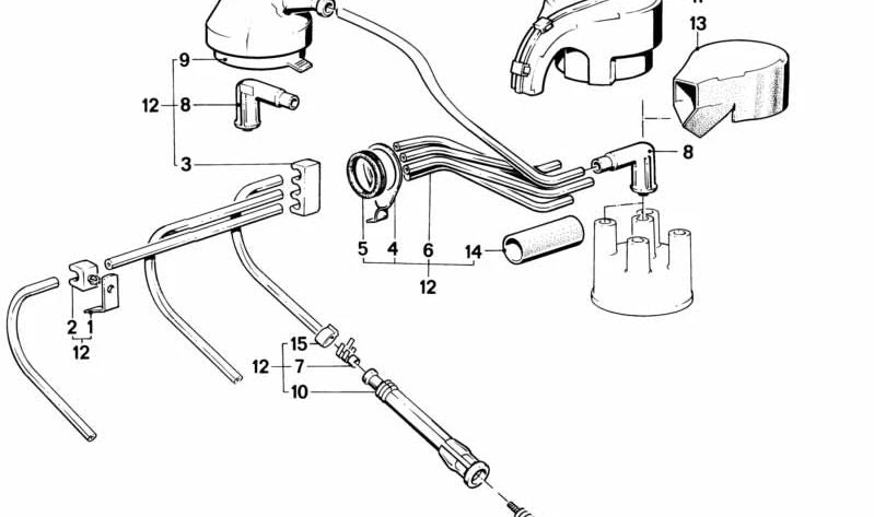 Grommet de goma para BMW Serie 3 E21, Serie 5 E12, E28 (OEM 12121273106). Original BMW