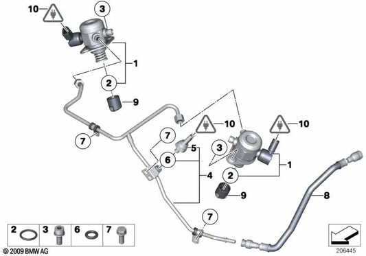 High pressure pump for BMW F01, F02 (OEM 13518604234). Original BMW.