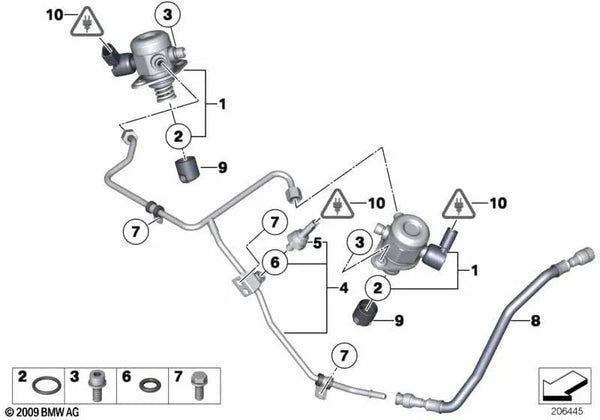 Bomba de alta presión para BMW F01, F02 (OEM 13518604234). Original BMW.