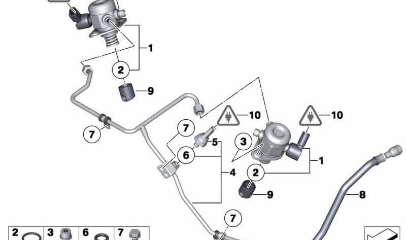 Taqué para BMW E81, E82, E87N, E88, E90, E91, E92, E93, E60N, E61N, F01, F02 (OEM 11327542075). Original BMW