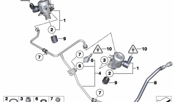 Bomba de alta presión para BMW G12N (OEM 13518648183). Original BMW.