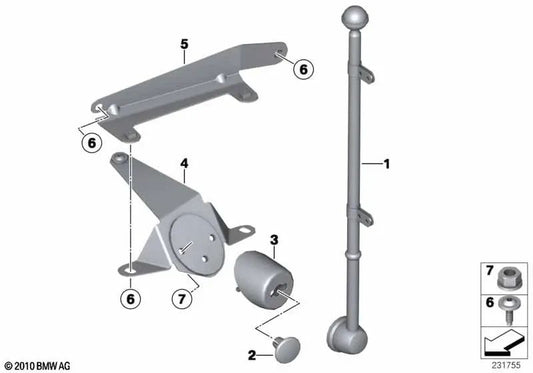 Soporte lateral derecho para BMW Serie 5 F10, F10N (OEM 51657267462). Original BMW.