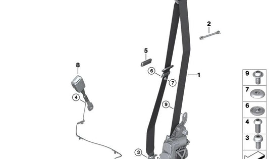 REMA upper belt for BMW 5 Series F90, G30, G31, G38, 6 Series G32 (OEM 72118091967). Genuine BMW