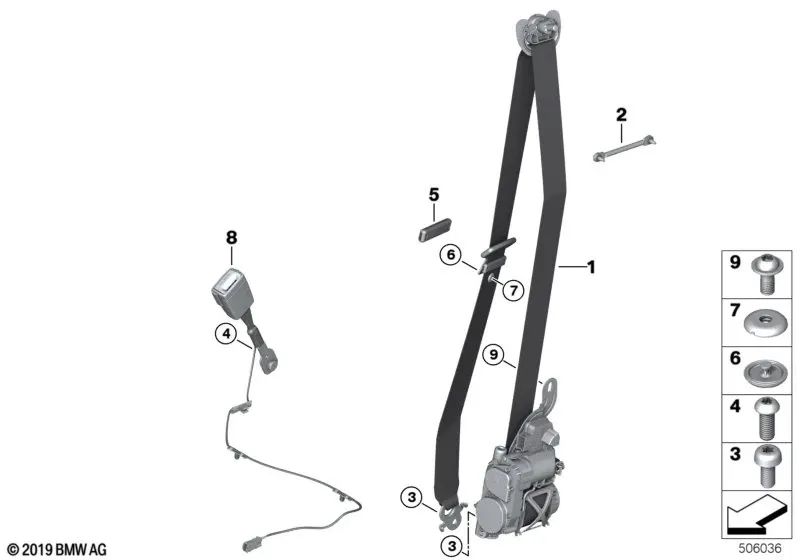 Obergurt REMA vorne rechts für BMW F90, G30, G31, G32 (OEM 72118091966). Original BMW