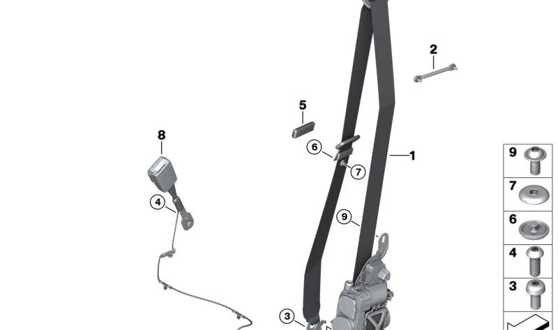 Obergurt REMA delantero izquierdo para BMW Serie 5 F90, F90N, G30, G31, G38, Serie 6 G32 (OEM 72117430115). Original BMW