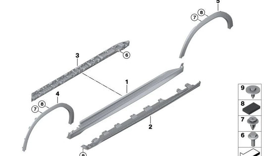 Front Left Primed Wheel Arch Trim for BMW X6 G06N (OEM 51775A7E861). Original BMW