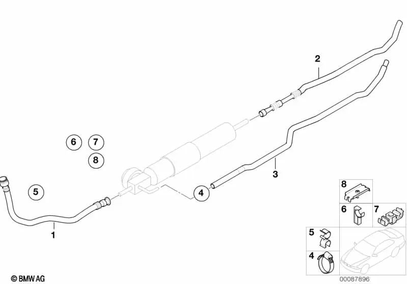 Tubería de retorno de combustible para BMW varios modelos/series (OEM 16122229769). Original BMW.