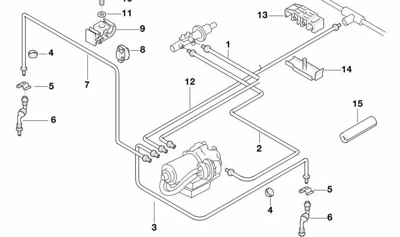 Latiguillo de freno delantero OEM 34326755515 para BMW Serie 3 E36, Serie 5 E39, Serie 8 E31. Original BMW.