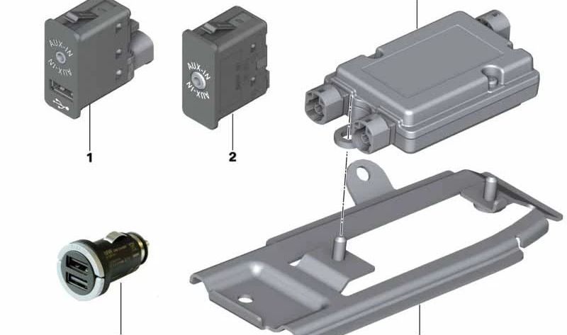 Soporte Hub USB OEM 84109388503 para BMW X3 (F25), X4 (F26). Original BMW