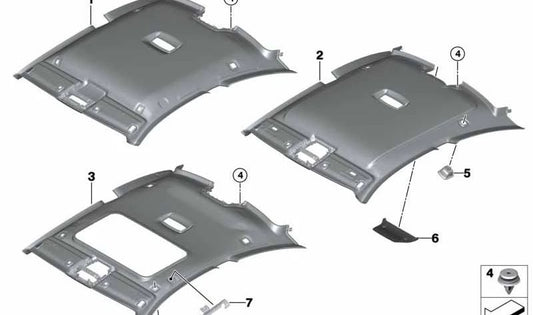 Sunroof trim OEM 51447389088 for BMW 4 Series (F32, F33, F36). Original BMW.