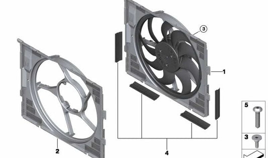 Cubierta del Ventilador para BMW I12, I15 (OEM 17427649149). Original BMW.