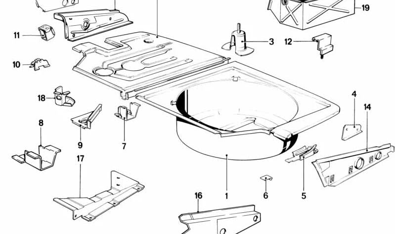 Base para gato para BMW E12, E28 (OEM 41121826707). Original BMW