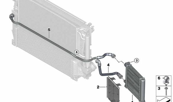 Manguera del Radiador del Refrigerante para BMW Serie 1 F40, F52, Serie 2 F44, F45, F46, X1 F48, X2 F39, MINI F54, F60 (OEM 17127617374). Original BMW