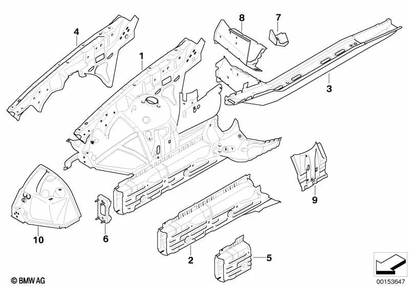 Placa de conexión izquierda para BMW E83, E83N (OEM 41003405925). Original BMW.