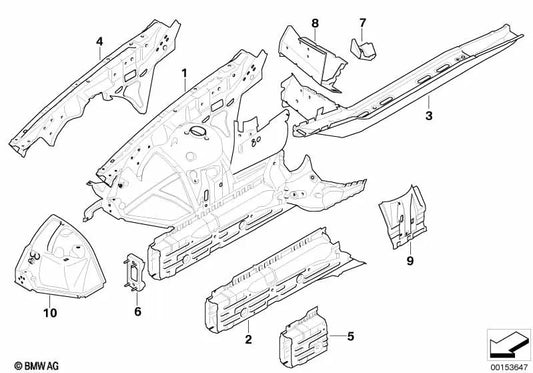 Placa de conexión izquierda para BMW E83, E83N (OEM 41003405925). Original BMW.