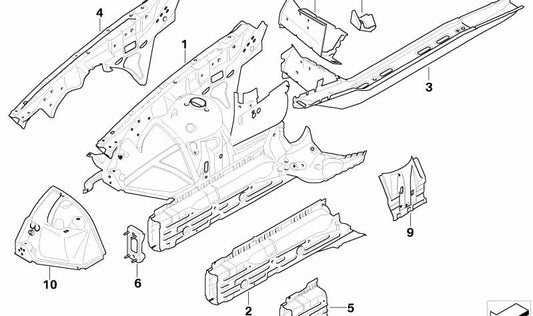 Portamotor derecho completo para BMW E83, E83N (OEM 41003450400). Original BMW.