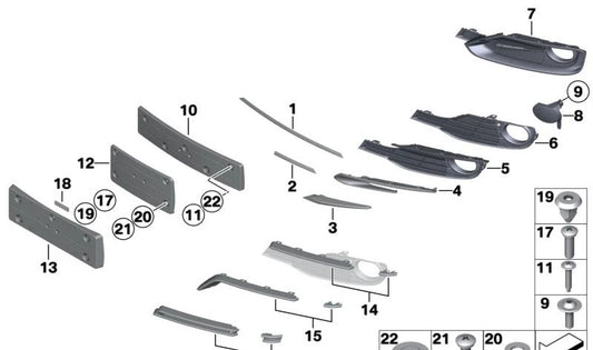 Support d'enregistrement OEM 51117292350 pour BMW F30, F31. BMW d'origine.