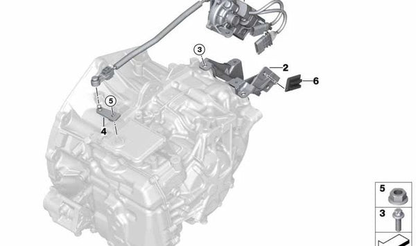 Actuador de cambio de marcha para BMW I12, I15 (OEM 24508612559). Original BMW