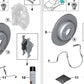 Non-asbestos brake pad repair kit for BMW G30, G31, G01, G08, G02, G05, G06 (OEM 34216892641). Original BMW