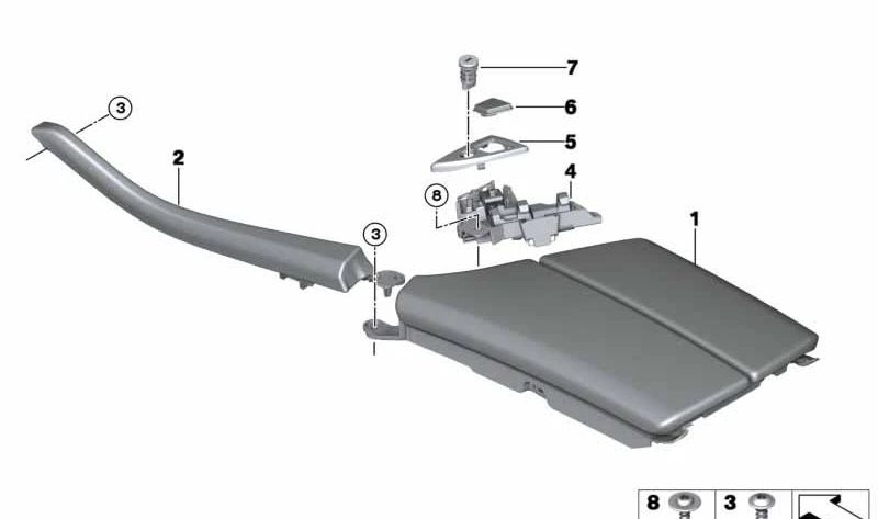 Kit de reparación de cilindro de cierre para BMW Serie 5 F07, F10, F11, Serie 6 F06, F12, F13, Serie 7 F01N, F02N (OEM 51169202265). Original BMW