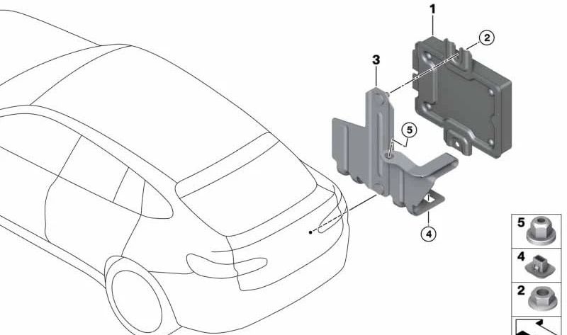 Supporto modulo di controllo OEM 61358044739 per BMW G21, F90, F91, F92, F93, F97, F98. BMW originale.