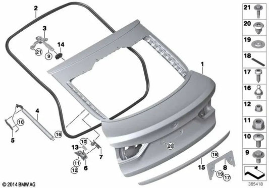 Desviador de Tapa del Maletero Izquierda para BMW F16, F86 (OEM 51247318699). Original BMW