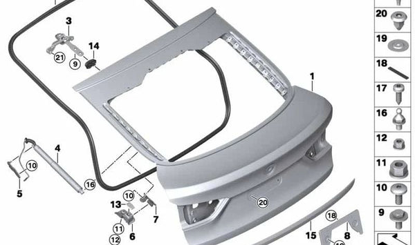 Placa adaptadora accionamiento por husillo izquierda para BMW X6 F16, F86 (OEM 51247365079). Original BMW