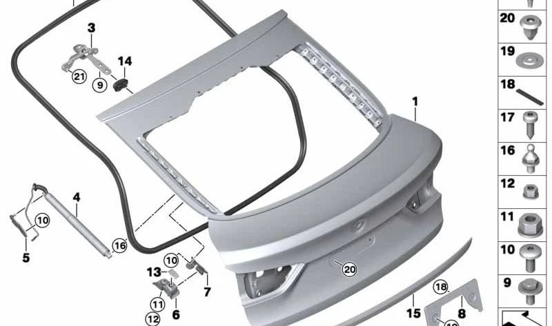 Portão direita OEM 41007387532 para BMW F16, F86. BMW original.