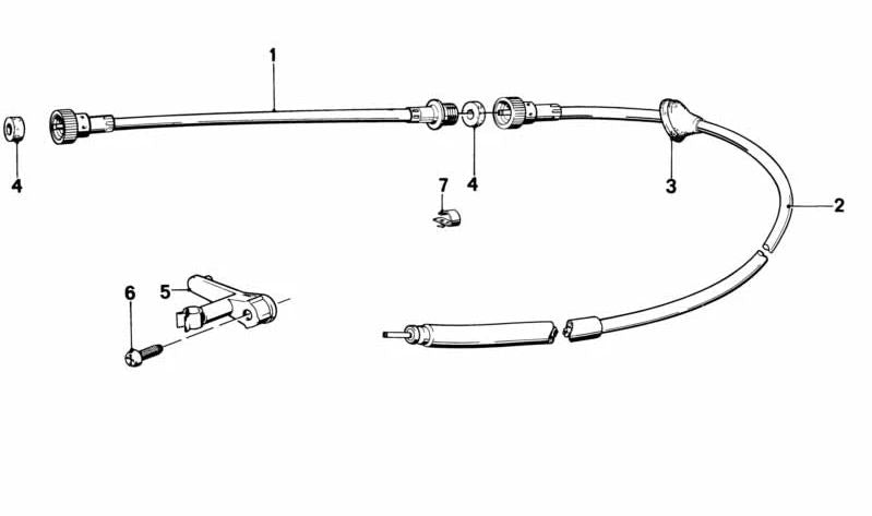 Tachowelle Inferior para BMW Serie 5 E12 (OEM 62121355836). Original BMW