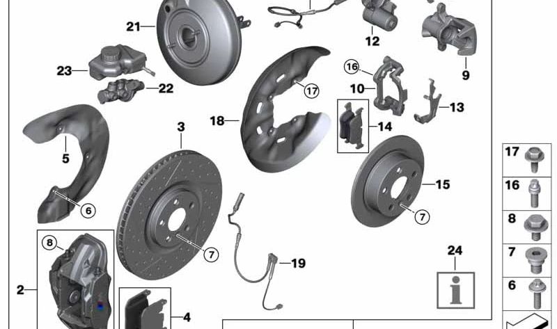 Depósito de expansión con interruptor de advertencia para BMW F40, F52 Serie 1, F44 Serie 2, F48, F49 X1, F39 X2, MINI F54, F55, F56, F57, F60 (OEM 34336860686). Original BMW