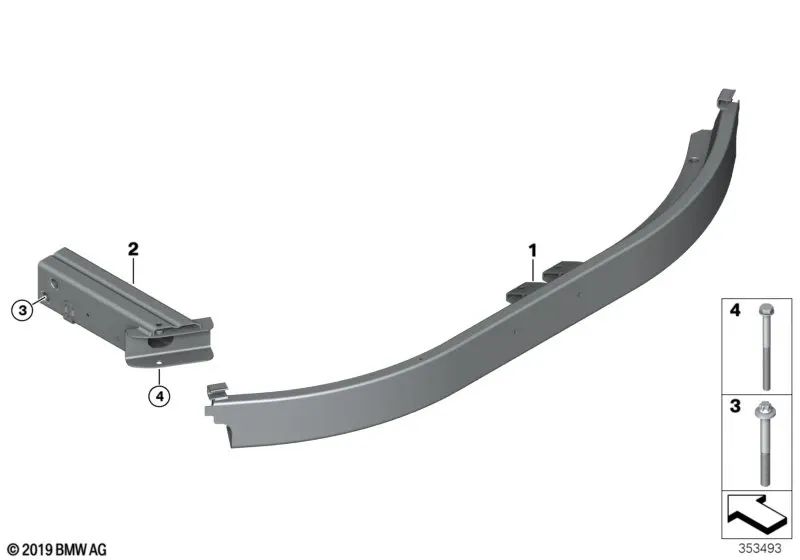 Stoßstangenhalterung hinten für BMW I12, I12N, I15 (OEM 51127336300). Original BMW