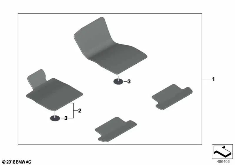 Alfombrilla del lado del conductor para BMW G14, G15 (OEM 51479462119). Original BMW.