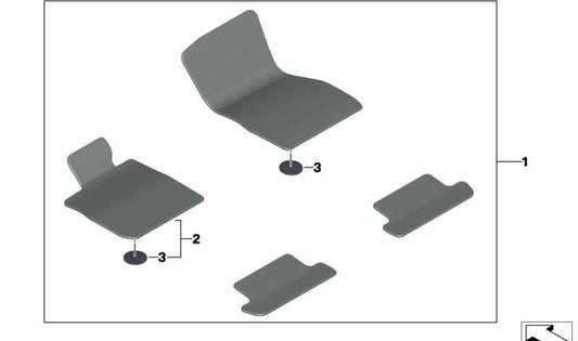 Alfombrilla Conductor para BMW F93, G16 (OEM 51478096720). Original BMW