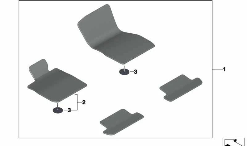 Alfombrilla Lado del Conductor para BMW G14, G15 (OEM 51479462120). Original BMW