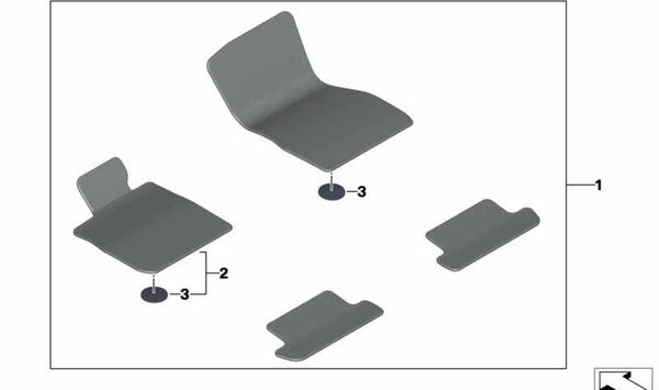 Alfombrilla del lado del conductor para BMW G16 (OEM 51479418739). Original BMW