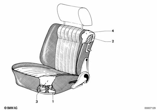 Cojín asiento delantero para BMW Serie 3 E21 (OEM 52101901147). Original BMW