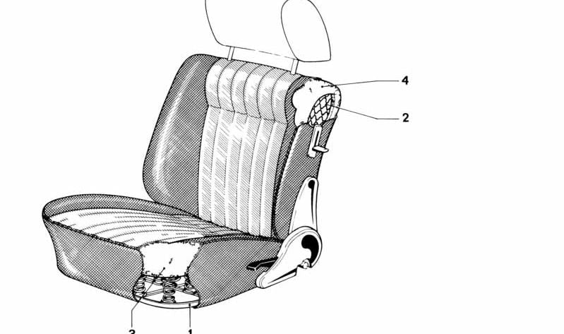 OM 52101882695 Prise en charge du siège avant pour BMW E21. BMW d'origine.