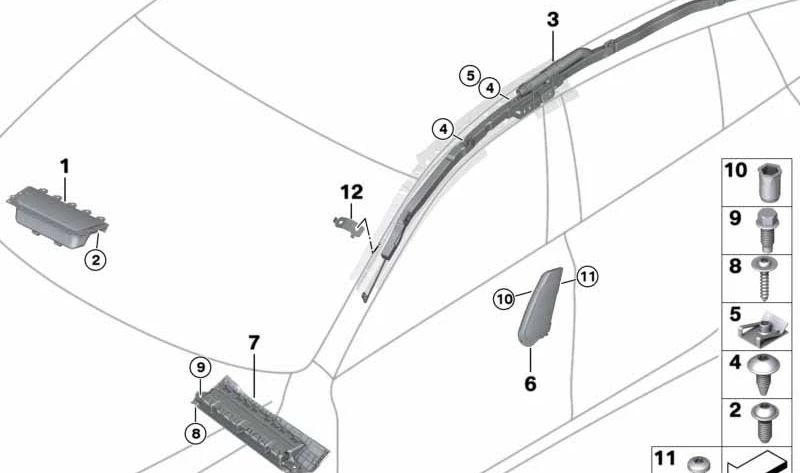 OEM 51717233565 Befestigungsunterstützung für BMW F06, F12, F13. Original BMW.