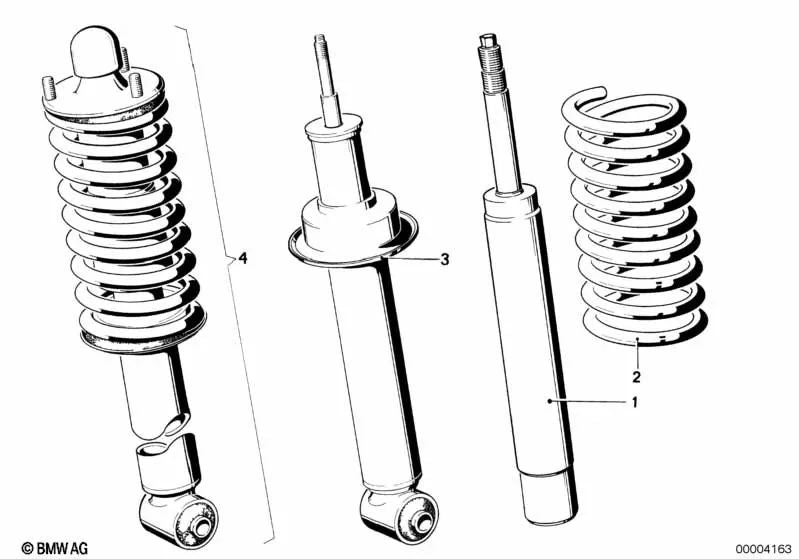 Rear shock absorber for BMW E24 (OEM 33521122004). Genuine BMW